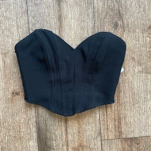 NA-KD Sweetheart Neck Black Corset top